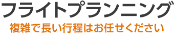 フライトプランニング　複雑で長い行程はお任せください